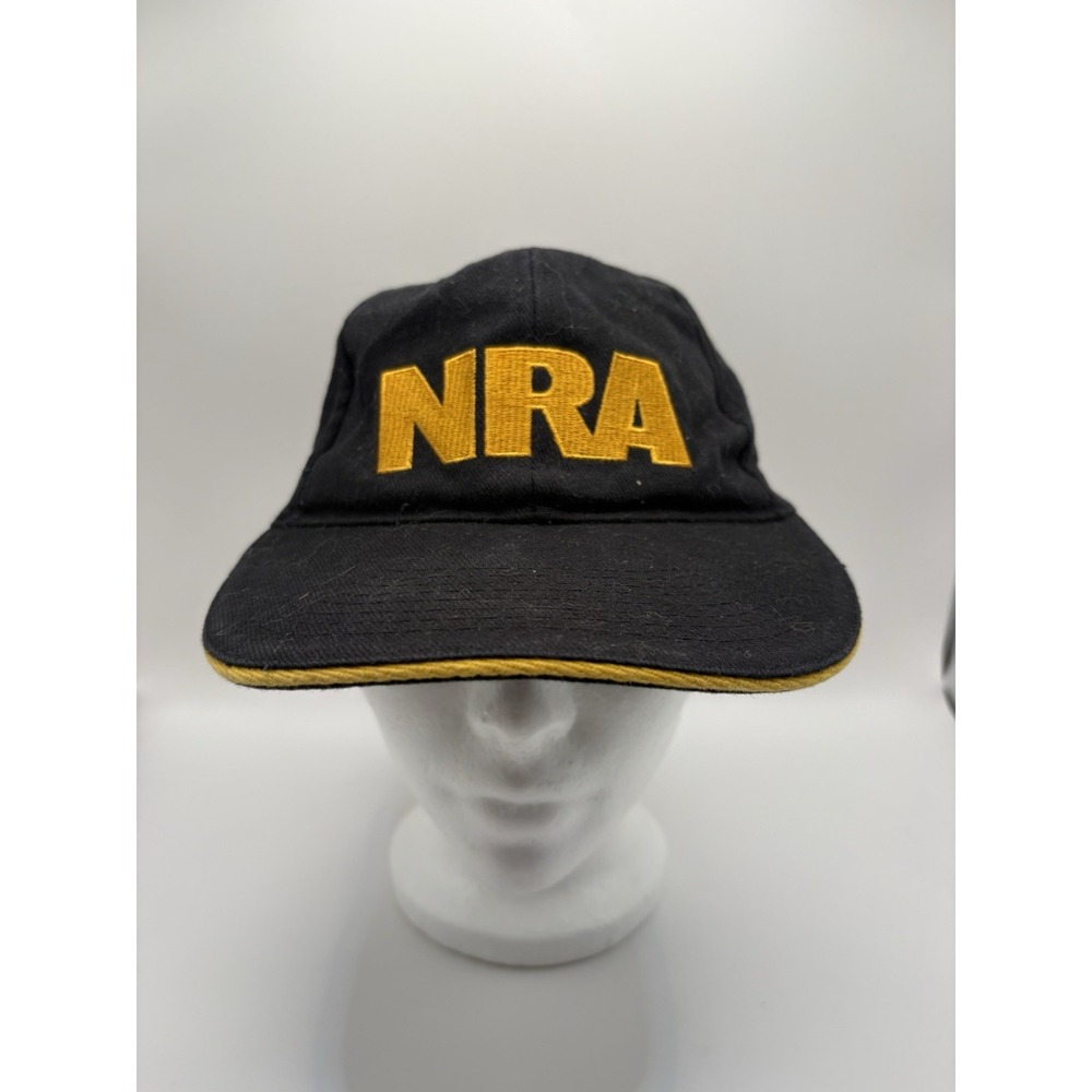 NRA National Rifle Association Hat Black Adjustable Embroidered Logo Strapback